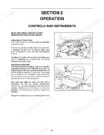case-ih-dx48-dx55-tractors-operator-manual-87300478-controls-26.webp Case IH DX48, DX55 operator manual page showing seat adjustment and seat belt operation procedures with component diagrams.