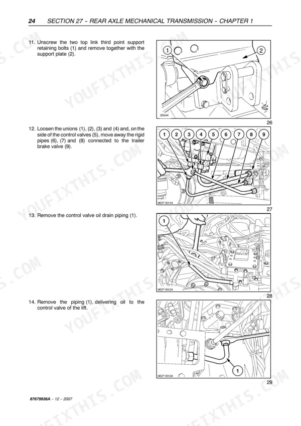 Case IH JXU75 service manual - Section 27 -- Rear Axle Mechanical Transmission -- Chapter 1