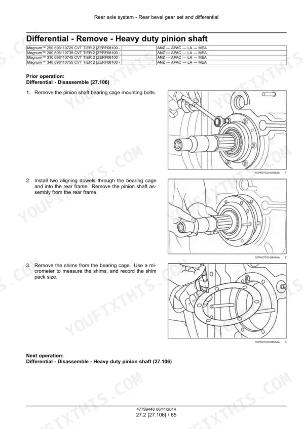 Case IH Magnum 250 repair manual - Magnum™ 250 696110725 CVT TIER 2 [ZERF08100 - ]
