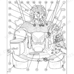 Case IH MAXXUM 100-140 X-LINE cab and platform controls diagram.