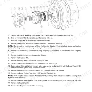 Case IH SPX4410, SPX Series Patriot Sprayer, C014 Main Disassembly procedure and exploded view of Torque-Hub components.