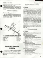 Case/international 1896, 2096 manual: transfer gearbox exploded view, tie rod adjustment, and power steering troubleshooting.