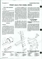 Case/international 2090, 2290, 2390, 2590, 2094, 2294, 2394, 2594 front axle service procedures, wheel bearing, and spindle diagrams
