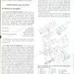 Case/international 5120, 5130, 5140 front drive axle clutch torque test, R&R procedures, and exploded view diagram.