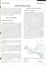 Case/international 5120, 5130, 5140 front drive axle assembly removal, installation, and planetary overhaul procedures.