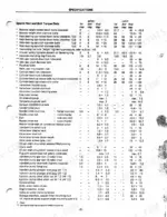 Case International 743-1455XL engine specifications table listing torque data for nuts, bolts, and engine components.