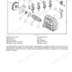 Case ISM Tier 4 Engine, N4LDI-TA-45SL, N4LDI-TA-50SL, N843LT-F-27, N843T-F-24, N844L-F-30, N844L-F-34, N844L-F-36SL, N844LT-F-45SL exploded view of engine crankshaft, flywheel, and piston assembly.