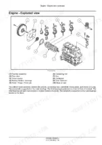 case-ism-to-engine-engine-service-manual-47632293-exploded-view-38.webp Case ISM Tier 4 Engine, N4LDI-TA-45SL, N4LDI-TA-50SL, N843LT-F-27, N843T-F-24, N844L-F-30, N844L-F-34, N844L-F-36SL, N844LT-F-45SL exploded view of engine crankshaft, flywheel, and piston assembly.