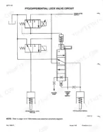 case-mx12-to-mx270-tractor-service-manual-rac-7-87830-hydraulic-789.webp Case MX12-MX270 PTO/Differential Lock Valve Circuit hydraulic schematic diagram showing clutch and piston components.