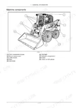 case-sr130-to-tv380-skid-steer-loaders-compact-track-loaders-operator-manual-exploded-view-29.webp Case SR130-TV380 machine components diagram identifying bucket, lift arms, operator compartment, and service access points.