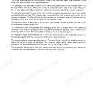 Case-steyr CS78, CS86, CS94 service manual page describing fuel injection pump construction and components.