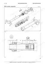 case-wx145-wx165-wx185-hydraulic-excavator-service-manual-9-91221-exploded-view-701.webp Case WX145, WX165, WX185 exploded view diagram of boom cylinder components and assembly cross-section.