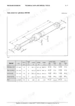 case-wx145-wx165-wx185-hydraulic-excavator-service-manual-9-91221-specs-70.webp Case WX145, WX165, WX185 hydraulic cylinder technical data diagram and dimensions table for boom, stick, and bucket.