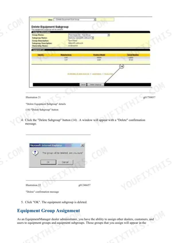 Caterpillar 216 repair manual - Electrical and Starting System, Equipment Group Assignment