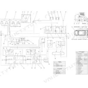 Caterpillar 236 246 248 hydraulic schematic RENR2876-02 with 39-component legend and test ports
