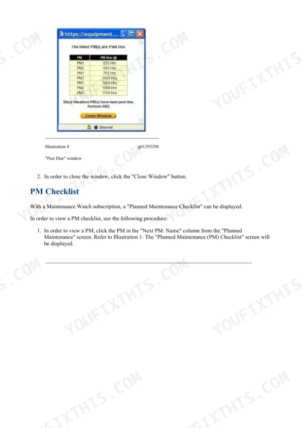 Caterpillar 247B repair - Electrical and Starting System, PM Checklist