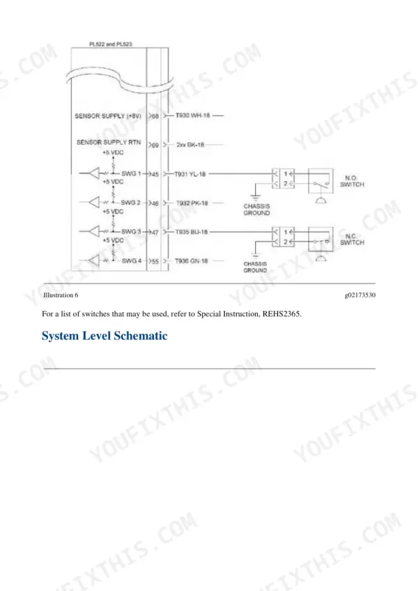 Caterpillar 303C CR repair - Electrical and Starting System, System Level Schematic