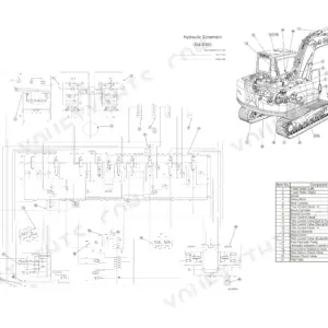 Caterpillar 315 315L full hydraulic schematic 104-9165 with 21-component legend