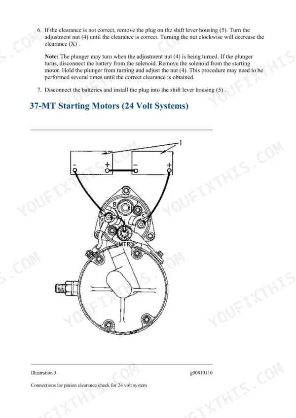 Caterpillar 350 repair manual - Electrical And Starting System, 37-MT Starting Motors (24 Volt Systems)