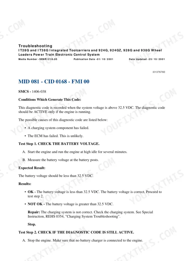 Caterpillar 924G repair manual - Electrical And Starting System, Troubleshooting