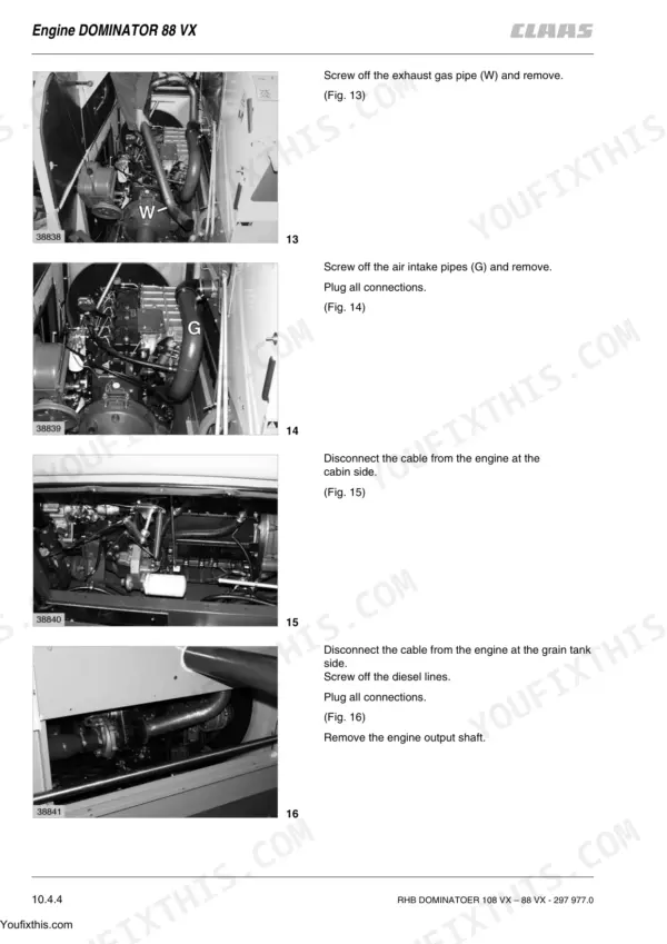 CLAAS Dominator 108 VX repair manual - Engine and Electrics, Engine DOMINATOR 88 VX