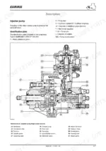 claas-nectis-to-267-tractor-repair-manual-00-11-302-370-exploded-view-34.webp Claas Nectis 217-267, 207 injector pump longitudinal section diagram with numbered component nomenclature list.
