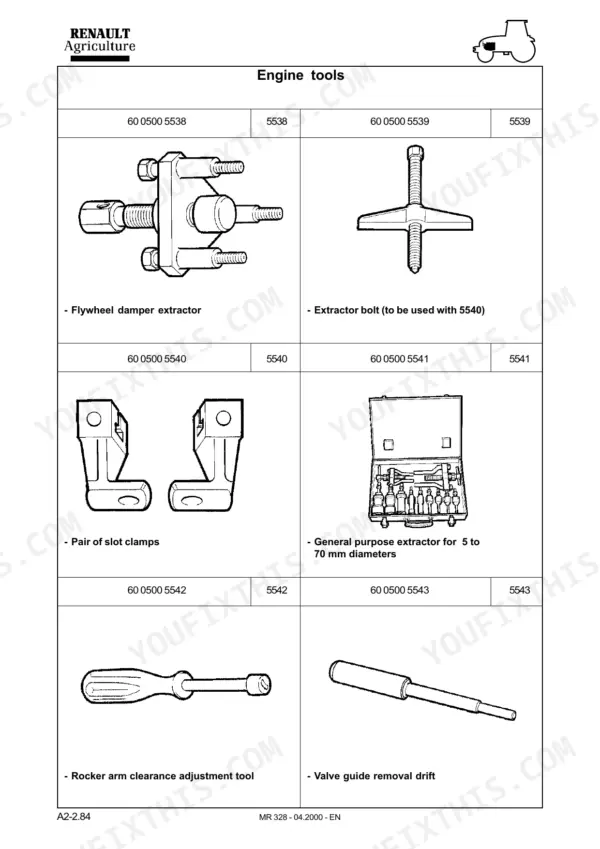 Claas Renault Temis 550 repair manual - Engine