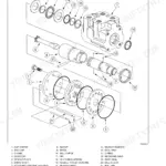 Case 721D steering control valve exploded view diagram with numbered parts list including spool, gerotor, and housing.