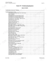 Cummins 24 Valve, 8.3 Liter Engine, Troubleshooting Symptoms table of contents listing engine fault codes and issues.