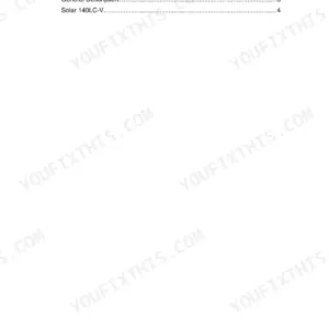 Daewoo Solar 140LC-V shop manual table of contents page 2, listing general description and model specifications.