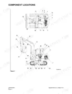 daewoo-solar-75-v-track-excavator-shop-manual-023-00066ae-exploded-view-52.webp Daewoo Solar 75-V component location diagram showing excavator parts and assemblies.