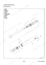 doosan-dx19-compact-excavator-shop-manual-7278164en-hydraulic-parts-105.webp Doosan DX19 boom cylinder exploded view parts diagram with identification list for rod, seals, piston, and tube.