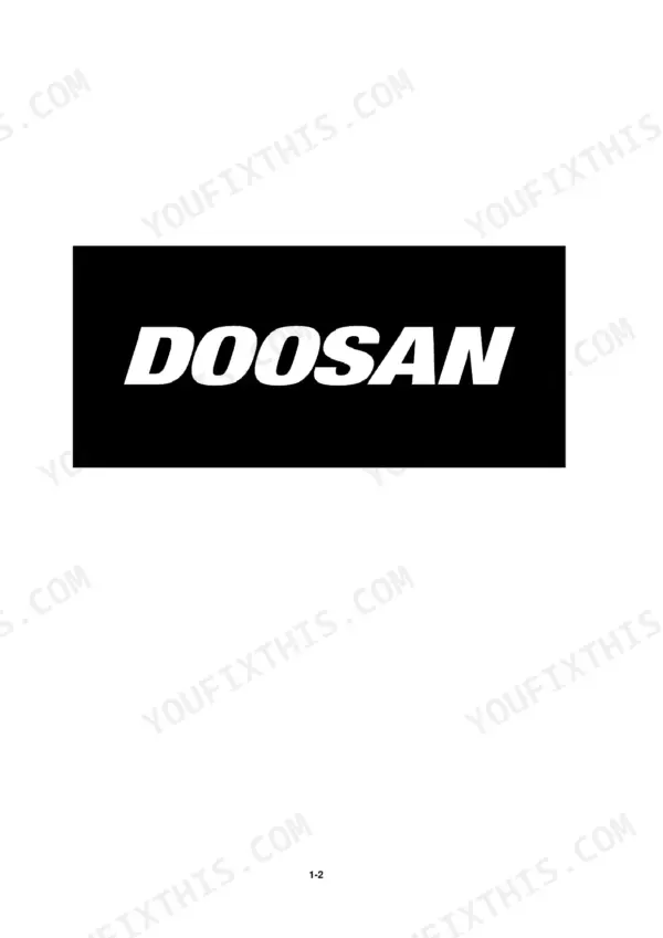 Doosan DX19 shop manual title page.