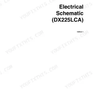 Doosan DX225LCA electrical schematic manual cover page, SP001732, Edition 1.