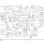 Doosan DX235LCR electrical schematic showing lighting, fuel heater, travel alarm, and engine control system wiring.