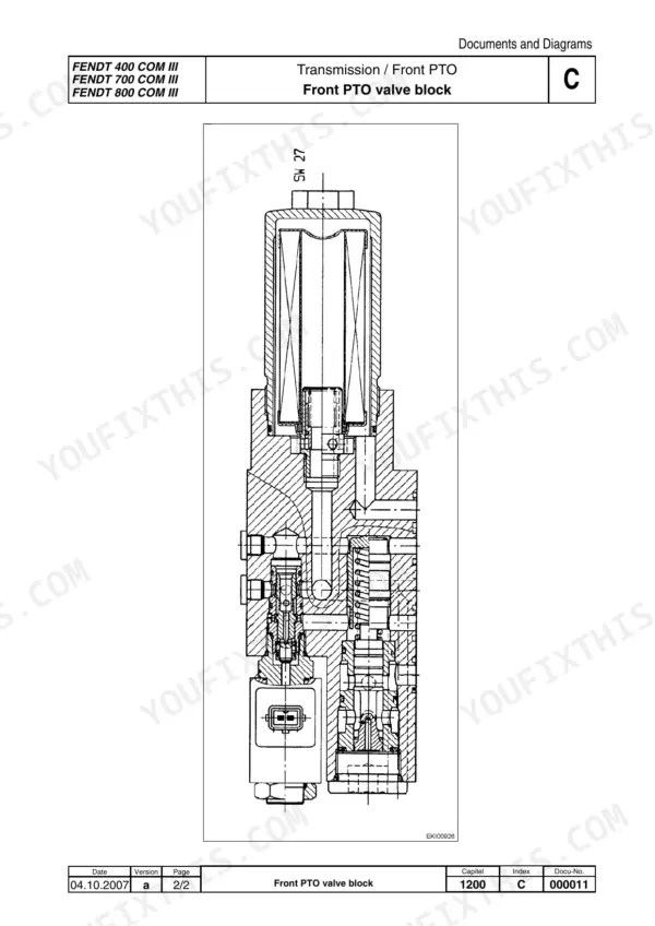 Fendt 712 Vario COM III workshop manual - Transmission (Group 1000), Documents and Diagrams