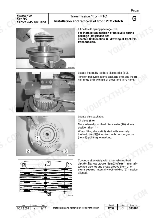 Fendt 711 workshop repair manual - Transmission (Group 1000), Repair