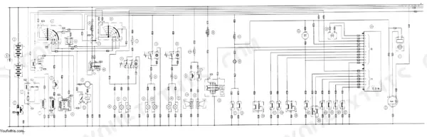 Fiat-Hitachi FD175 electrical wiring diagram showing battery, EDM module, and lighting circuits.