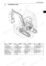 fiat-kobelco-e20-2sr-e22-2sr-e27-2sr-hydraulic-exavator-workshop-manual-604-13-358-exploded-view-25.webp Fiat Kobelco E20.2SR, E22.2SR, E27.2SR excavator components diagram and numbered parts list table.