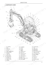fiat-kobelco-e20sr-to-evolution-hydraulic-excavator-repair-manual-604-13-249-00-exploded-view-19.webp Fiat Kobelco E20SR EVOLUTION, E22SR EVOLUTION, E25SR EVOLUTION component name diagram and numbered parts list.