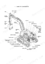 fiat-kobelco-e80-evolution-crawler-excavator-repair-manual-604-13-253-exploded-view-17.webp Fiat Kobelco E80 Evolution excavator component identification diagram showing boom, engine, tracks, and hydraulic parts.