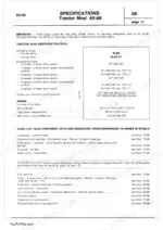 fiat-trattori-45-66-to-dtf-tractor-workshop-manual-603-54-228-02-specs-12.webp Fiat 65-66 tractor specifications table, engine data, and component cross-reference guide for Series 66 models.
