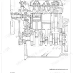 Fiat 55-90, 60-90, 70-90, 80-90, 90-90, 100-90 engine longitudinal cross-section diagram showing pistons, crankshaft, and valves.