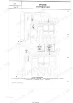 fiat-trattori-580-580-to-dt-tractor-workshop-manual-603-54-202-system-diagram-34.webp Fiat 580-580 DT, 680-680 DT engine cooling system diagram showing thermostat, water pump, radiator, and flow paths.