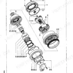 Fiatallis FD80, Crawler Dozer: Exploded view diagram of final drive gearbox disassembly with numbered components.