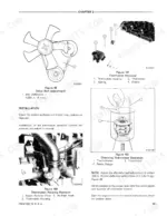 ford-1320-to-1720-tractor-service-manual-40132030-troubleshooting-51.webp Ford 1320, 1520, 1620, 1715, 1720 drive belt adjustment, thermostat removal, and testing procedures diagram.