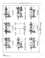 ford-230a-to-545-industrial-tractors-repair-manual-se4044-system-diagram-262.webp Ford 230A, 231, 340, 340A, 445, 530A, 531, 540A, 545, Ford Industrial Tractors transmission power flow and shift pattern diagrams.