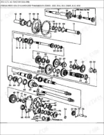 ford-2910-tractor-parts-catalog-drivetrain-parts-260.webp Ford 2910, 2910 3 CYL AG exploded view of 8-speed non-synchronized transmission gears, shafts, and bearings.