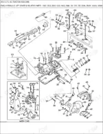 ford-2910-tractor-parts-catalog-hydraulic-parts-151.webp Ford 2910, 2910 3 CYL AG exploded view diagram of the hydraulic lift cover and related internal control linkage parts.