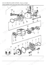 ford-335-to-535-tractor-loader-parts-catalog-hydraulic-parts-35.webp Ford 335, 420, 515, 532, 535, 2600, 3900, 4100, 4600, 5600, 5700, 6600, 7600, 6700, 7700, 4600SU, 6600C, 7600C, 233, 333, 231, 535 3 Cyl exploded view of power steering pump components.